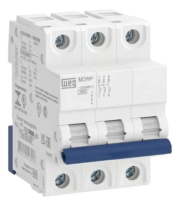 DISJUNTOR WEG MDWP-C25-3 3P 25A CURVA C 3KA 400V