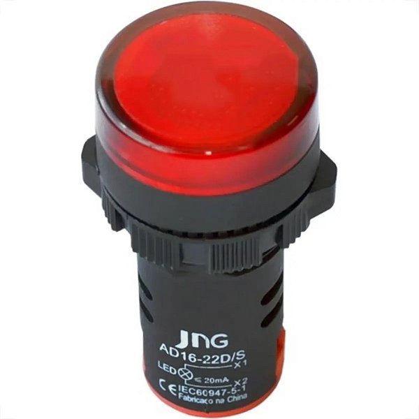 SINALEIRO JNG LED PLASTICO AD16-22 220V VERMELHO