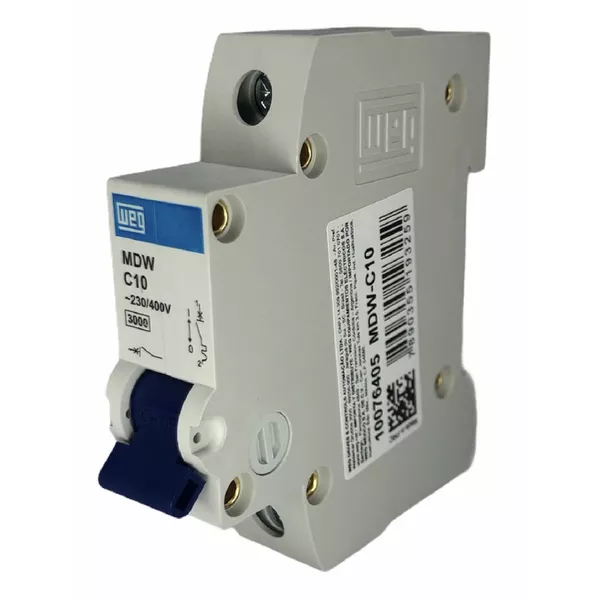 MINIDISJUNTOR WEG MDW-C10 CURVA C 10A 1 POLO
