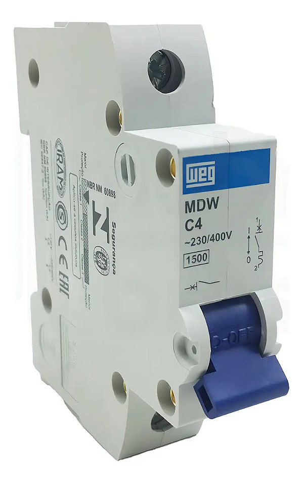 MINIDISJUNTOR WEG MDW-C4 CURVA C 4A 1 POLO