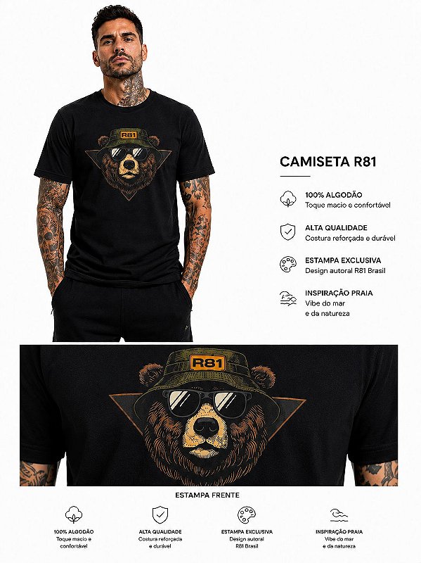 Camiseta Masculina Urso