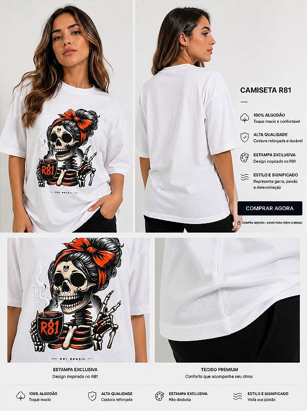 Camisetas Oversized R81 Caveira