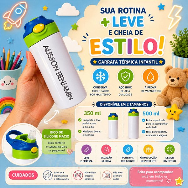 Garrafa térmica infantil personalizada