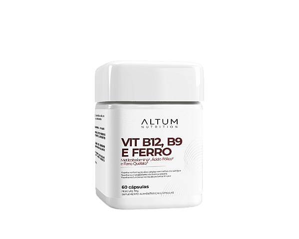Vitamina B12, B9 e Ferro - 60 Cápsulas