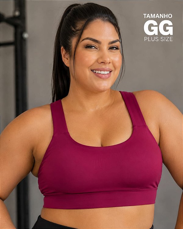 Top Fitness Plus Size GG Sustentação Academia Feminino