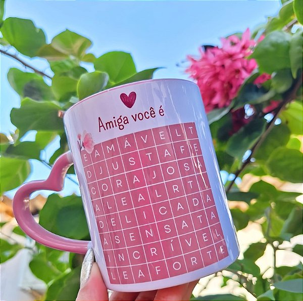 Caneca Alça de coração - Amigas