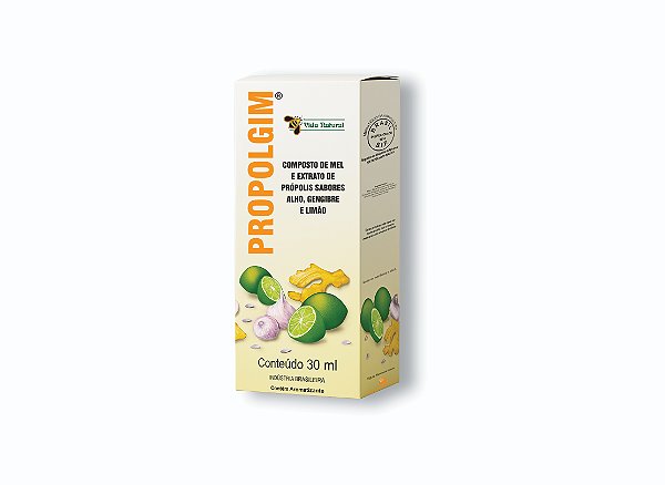 Propolgim | Composto de Mel e Extrato de Própolis - Sabores Alho, Gengibre e Limão | 30ml