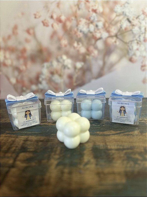 Vela MIni Bubble para lembranças de batizado, primeira comunhão, crisma, aniversário, casamento