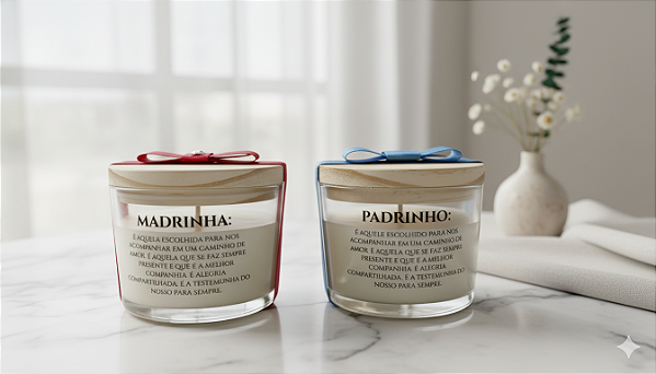 Vela Padrinhos Decorativa 100g 2 Unidades
