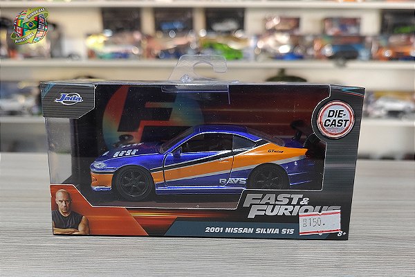Miniatura Nissan Silvia S15 2001 - Velozes e Furiosos - Jada Toys - Escala 1/32