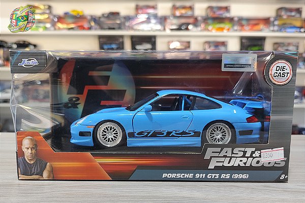 Miniatura Porsche 911 GT3 RS - Brian - Velozes e Furiosos - Jada Toys - Escala 1/24