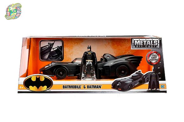 Miniatura Batmóvel 1989 - com Boneco - Batman - Jada Toys - Escala 1/24