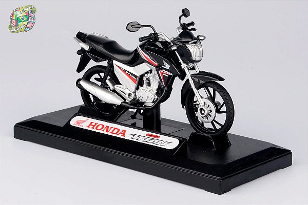 Miniatura Moto Honda CG Titan 160 2016 - Preta - Escala 1/18