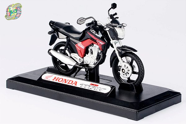 Miniatura Moto Honda CG Titan 150 2014 - Preta - Escala 1/18