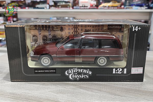 Miniatura Chevrolet Omega Suprema 1991 - Vinho - Série California Classics - Sunny Side - Escala 1/24