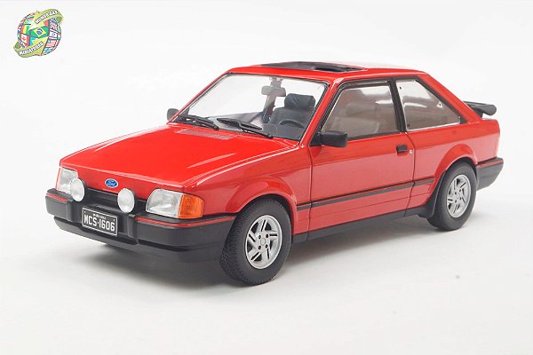 Miniatura Ford Escort XR3 1987 - Vermelho - Série California Classics - Sunny Side - Escala 1/24