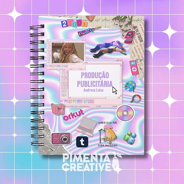 Caderno Personalizado A5 15x21cm - Anos 2000