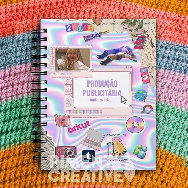 Caderno Personalizado A5 15x21cm - Anos 2000