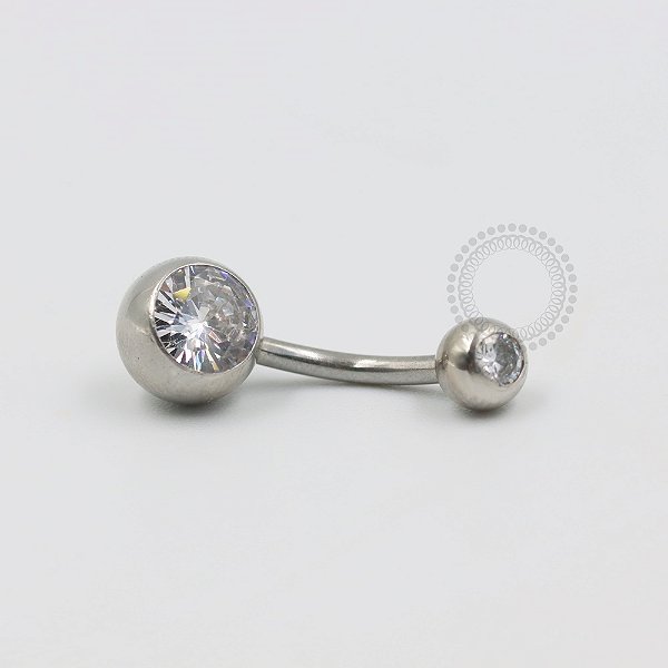 BZ01 Navel Tradicional Zirconia Aço 316L