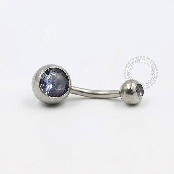 BZ04 Navel Tradicional CZ Tanzanite Aço 316L