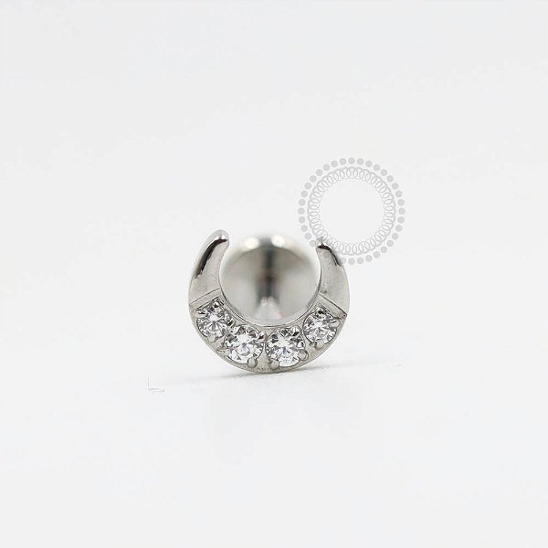 PB113 Labret Lua Zirconia Aço 316L
