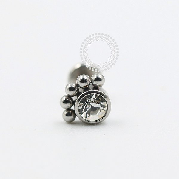 PB119 Labret Zirconia  CZ 5 Esferas Aço 316L