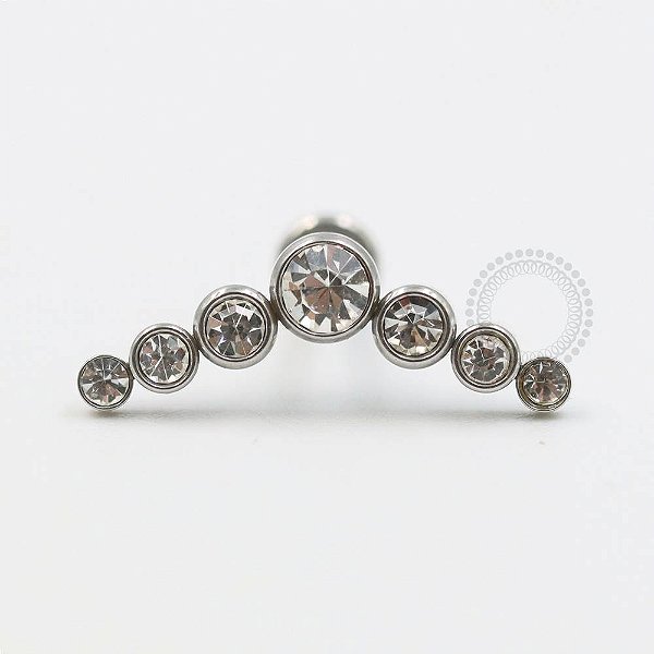 PB74 Labret Cluster 7 CZ Aço 316L