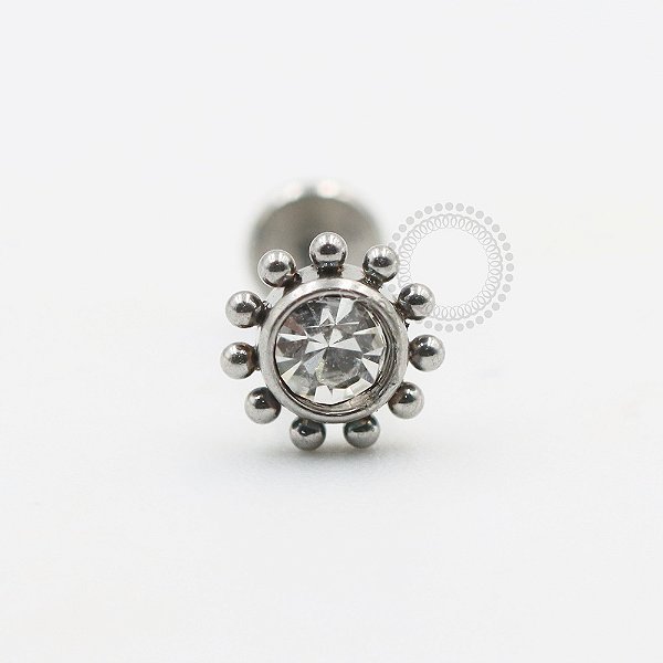 PB84 Labret Sol Zirconia Esferas Aço 316L