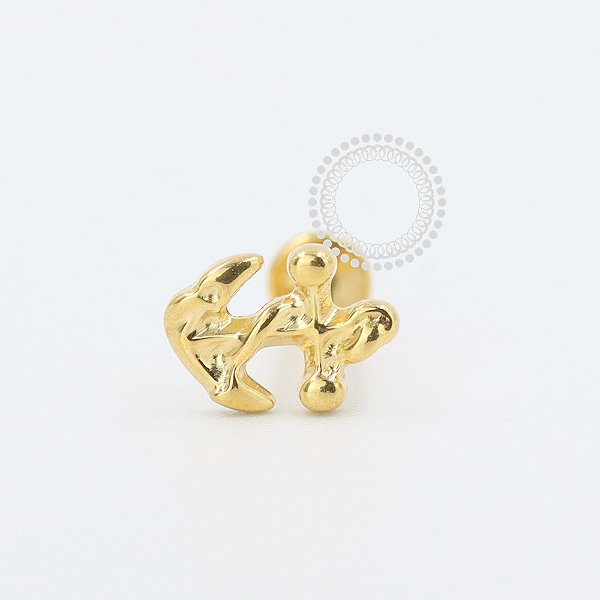 PVD107 Labret Âncora Aço PVD Gold