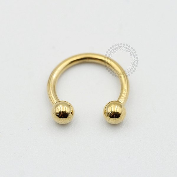 PVD11  Ferradura Aço PVD Gold