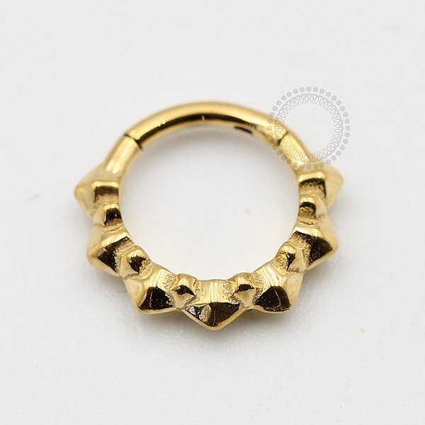 PVD45 Segmento Frontal Corações Aço PVD Gold