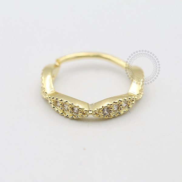 AR57 Argola Conch  Infinito 11mm Torção Banho Ouro