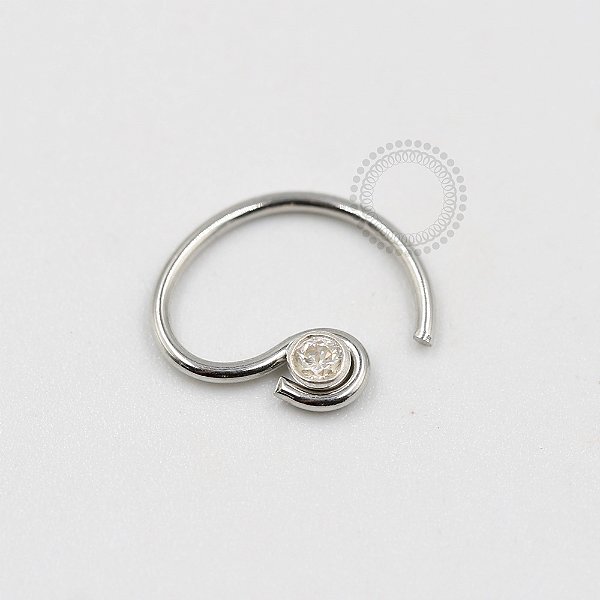 CR12 Daith Caracol Zirconia Banho Rodio