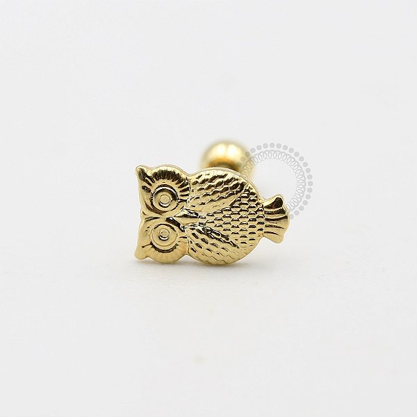 MB13 Microbell Reto Coruja Banho Ouro