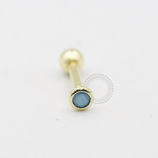 MB34 Microbell Turquesa G Banho Ouro