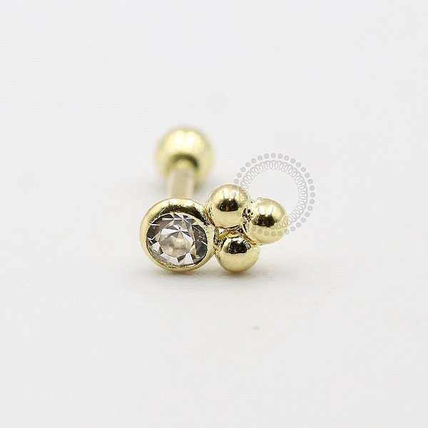 MB43 Microbell CZ 03 Esferas Banho Ouro