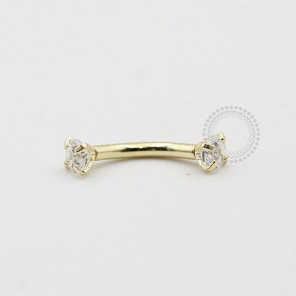 MB73 Microbell Curvo Zirconia Banho Ouro