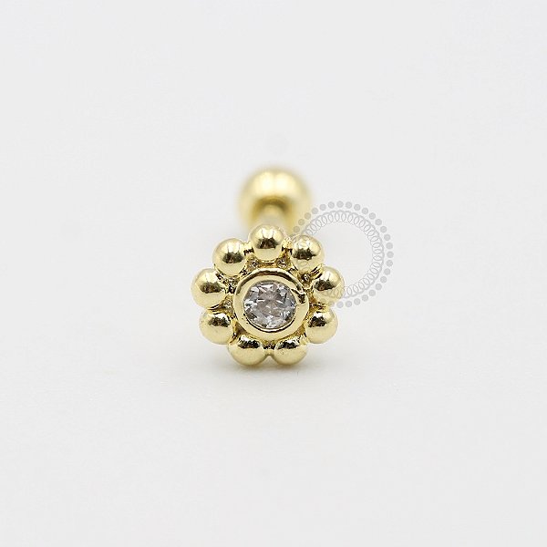 MB82 Microbell Sol CZ Banho Ouro