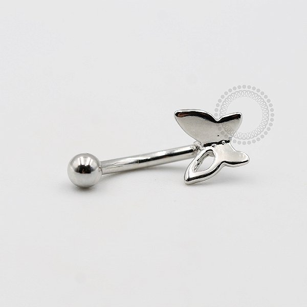 MBA96 Microbell Curvo Borboleta Banho Rodio