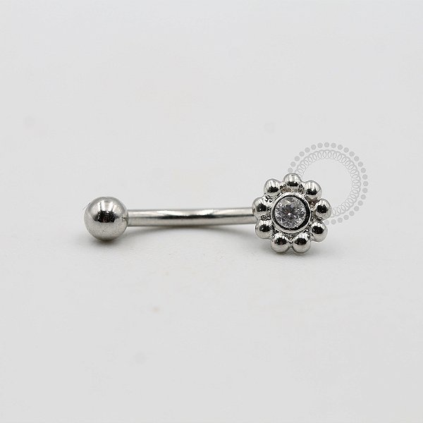 MBA98 Microbell Curvo Sol CZ Banho Rodio