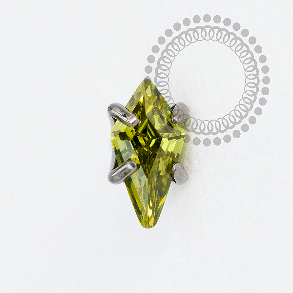 TN1980 Topo Losango Peridot Titânio ASTM F136