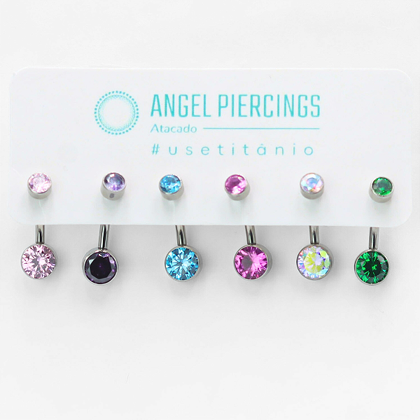 KIT18 Kit Navel Piercing Flat Titânio ASTM F-136
