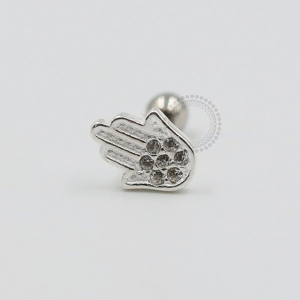 PR16 Microbell Reto Mão Hamsa Prata 925