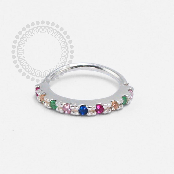 PR32 Argola Rainbow Modelo 2 Prata 925