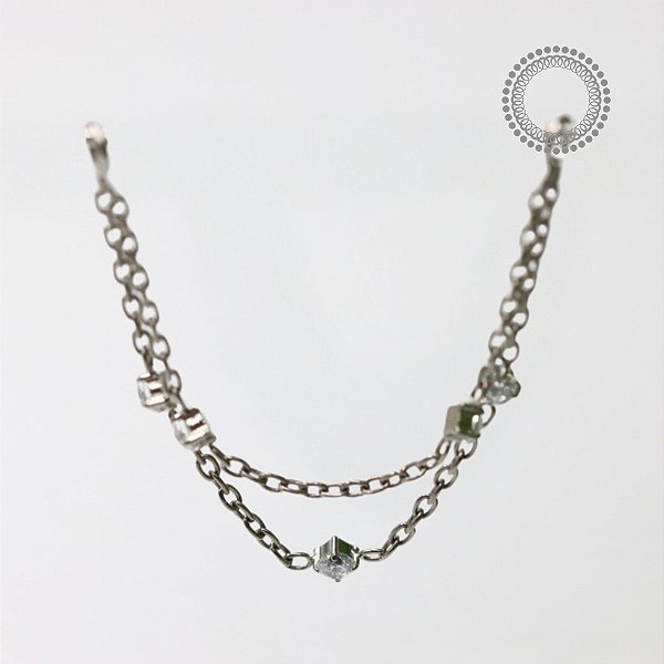 TN1107 Corrente Elo Duplo Zirconias Titânio ASTM F136