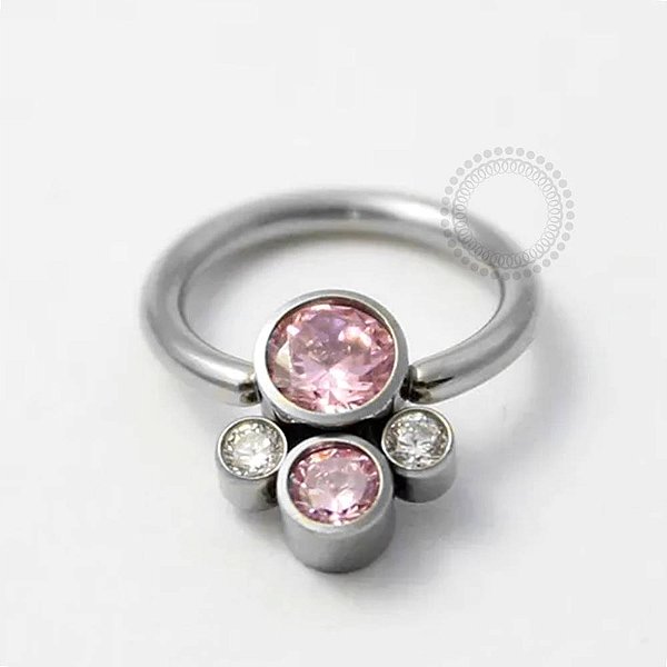 TN111 Captive 8mm Cristal e Pink Titanio ASTM F136