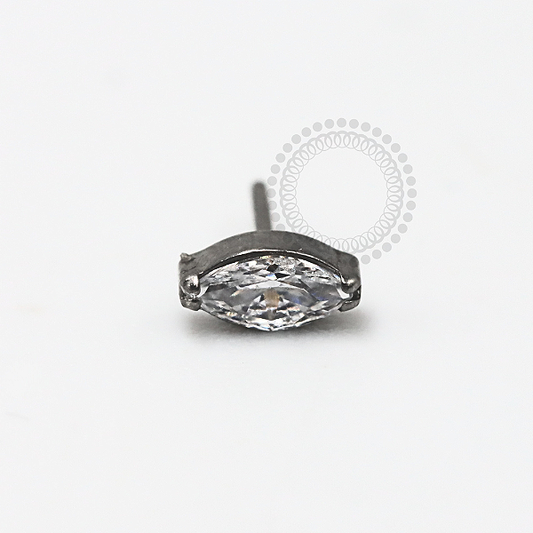 TN1155 Topo Navete CZ Push Pin Titânio ASTM F-136