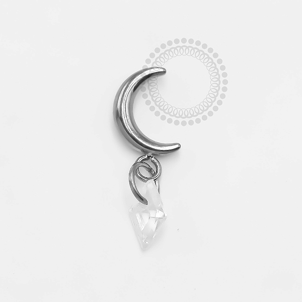 TN1258 Topo Lua Pingente Zirconia Geométrica Titânio ASTM F-136