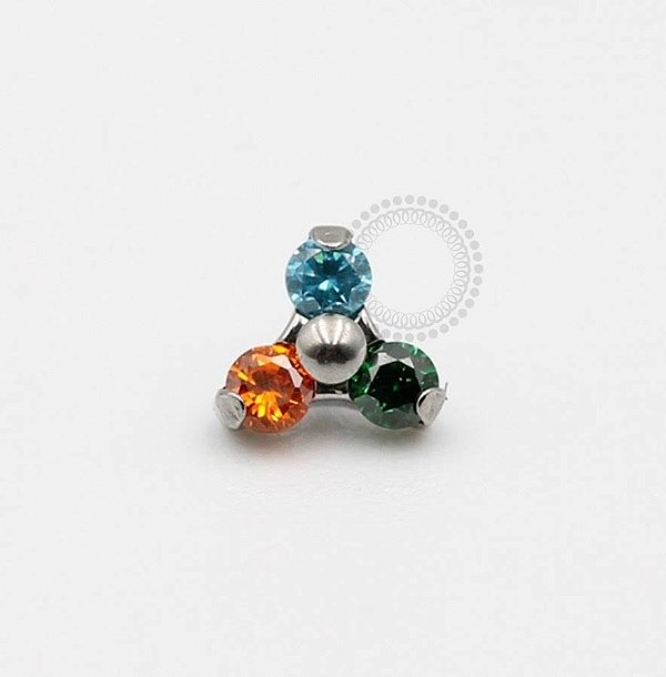 TN139 Topo Trinity CZ Colors Titânio ASTM F-136