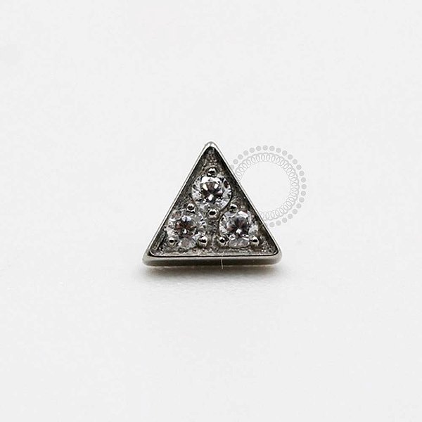 TN149 Topo Triangulo 3 CZ Titânio ASTM F-136